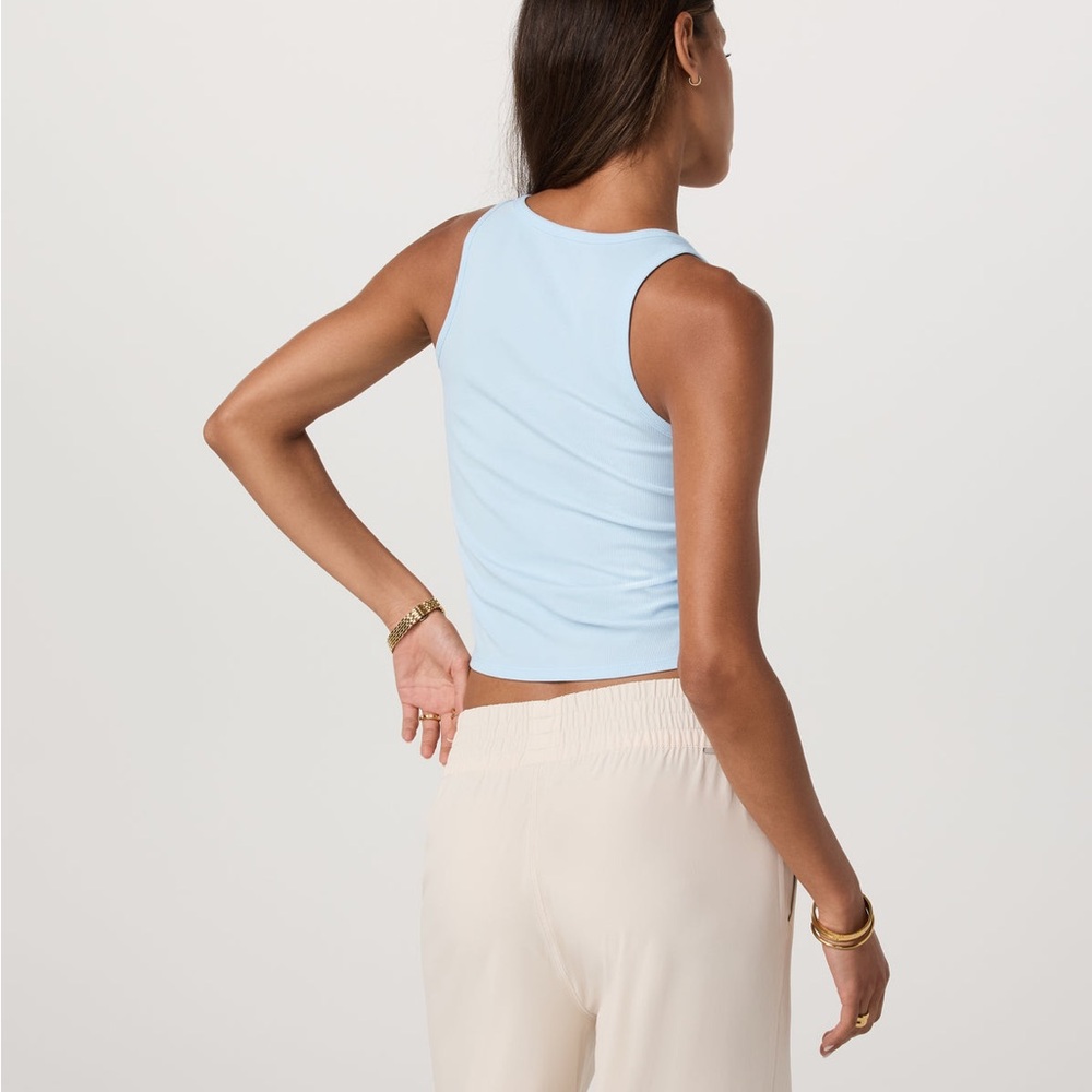 Vuori Pose Cardigan Tank in Light Mist - Picture 4 of 11